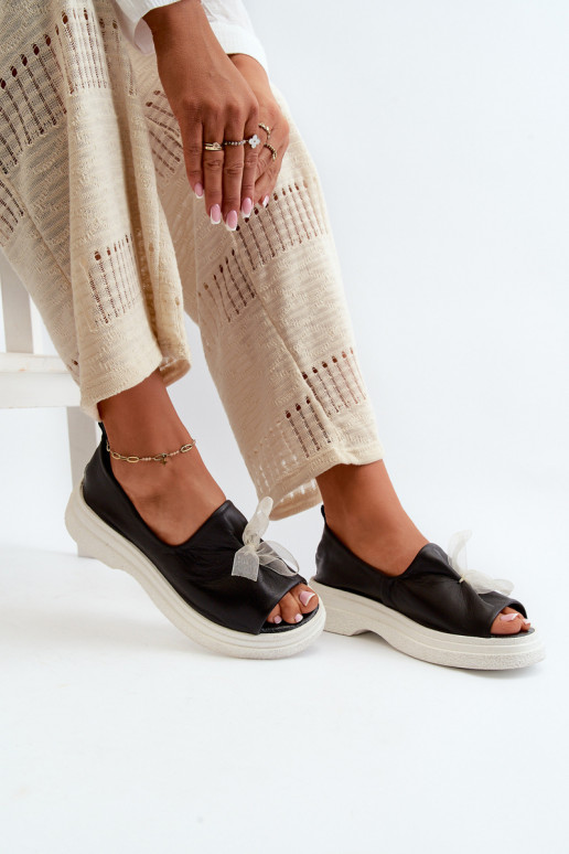 Zazoo 2939 Moteriškos basutės Moteriškas su kaspinais juodos spalvos