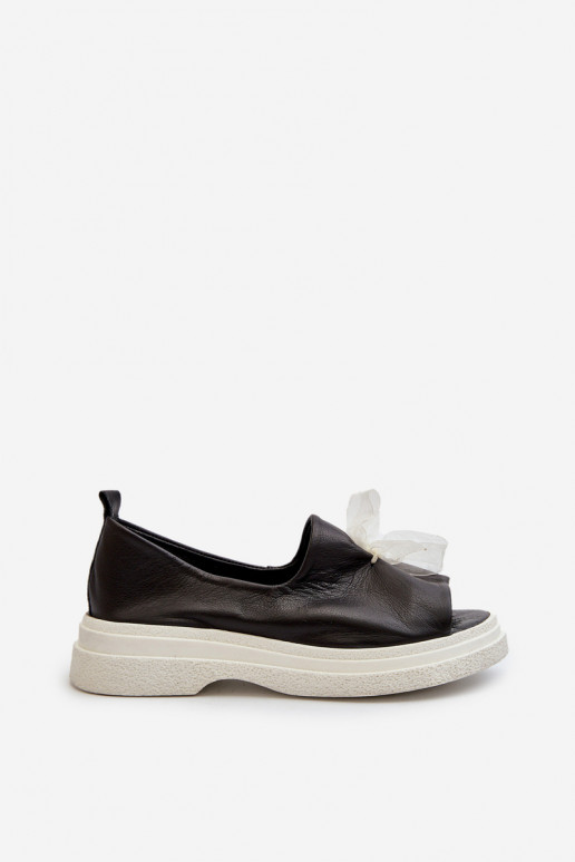 Zazoo 2939 Moteriškos basutės Moteriškas su kaspinais juodos spalvos