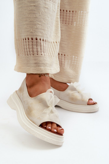 Zazoo 2939 Moteriškos basutės Moteriškas su kaspinais aukso spalvos Przecierany