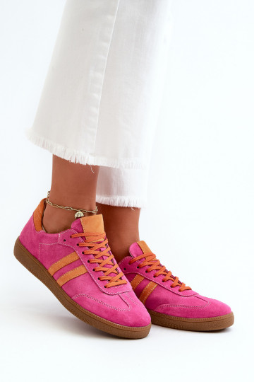 Zazoo N1068 iš zomšos Žemas Sneakers modelio batai Moteriškas rožinės spalvos 2