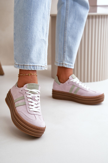 Zazoo N1068S4 Zomšiniai Sneakers modelio batai su platforma Violetinės spalvos 2
