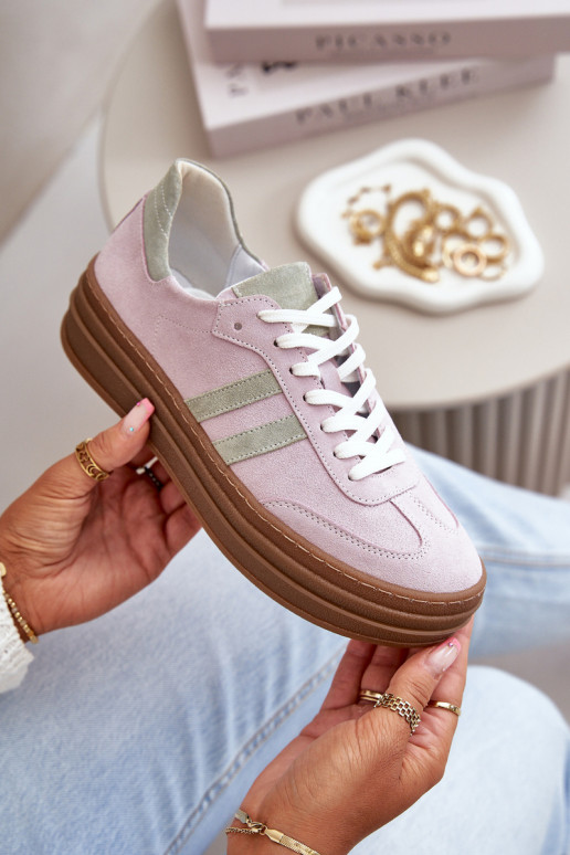 Zazoo N1068S4 Zomšiniai Sneakers modelio batai su platforma Violetinės spalvos Zazoo N1068S4 Zomšiniai Sneakers modelio batai su platforma Violetinės spalvos