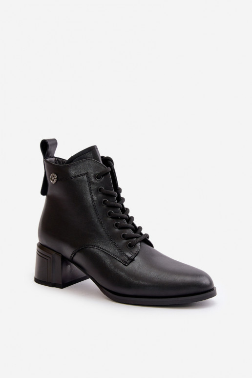 Suvarstomi aulinukai Moteriškas su kulniukais Pagaminta iš natūralios odos pašiltinti juodos spalvos Vinceza 91110