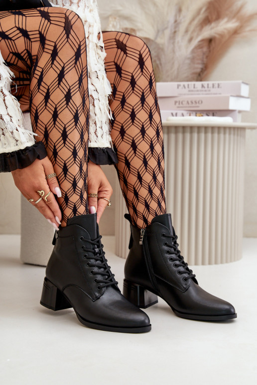 Suvarstomi aulinukai Moteriškas su kulniukais Pagaminta iš natūralios odos pašiltinti juodos spalvos Vinceza 91110