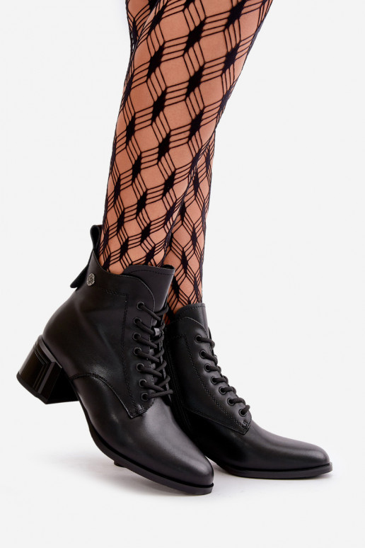 Suvarstomi aulinukai Moteriškas su kulniukais Pagaminta iš natūralios odos pašiltinti juodos spalvos Vinceza 91110