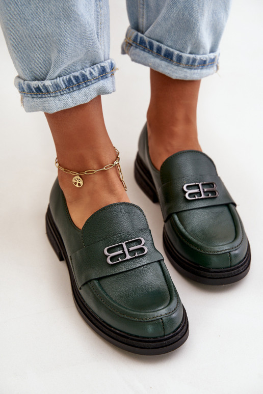 Zazoo 20174 Oda Elegantiško stiliaus batai Moteriškas su plačiais kulniukais chaki spalvos