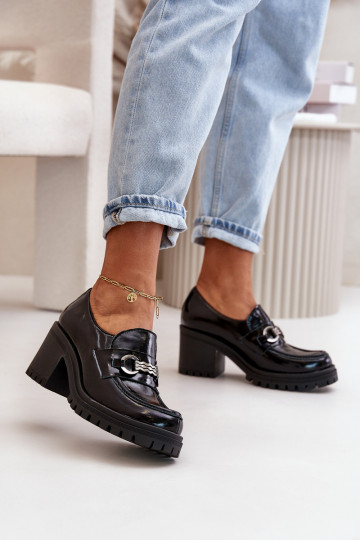 Zazoo 20175 su lako efektu batai Moteriškas su kulniukais natūralios odos juodos spalvos