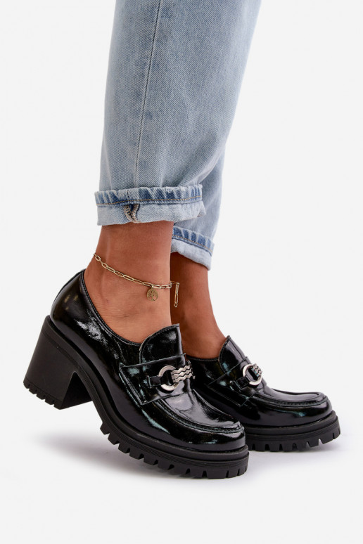 Zazoo 20175 su lako efektu batai Moteriškas su kulniukais natūralios odos juodos spalvos