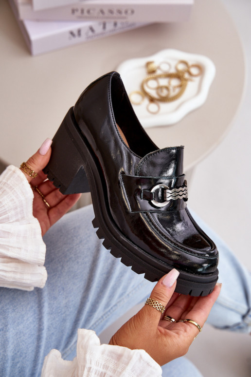 Zazoo 20175 su lako efektu batai Moteriškas su kulniukais natūralios odos juodos spalvos