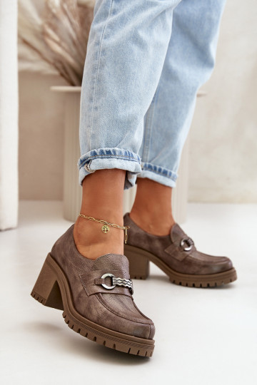 Zazoo 20175 batai Moteriškas su kulniukais natūralios odos smėlio spalvos