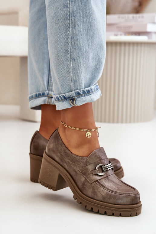 Zazoo 20175 batai Moteriškas su kulniukais natūralios odos smėlio spalvos