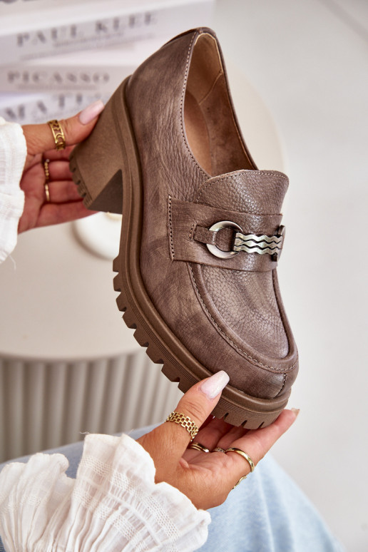 Zazoo 20175 batai Moteriškas su kulniukais natūralios odos smėlio spalvos