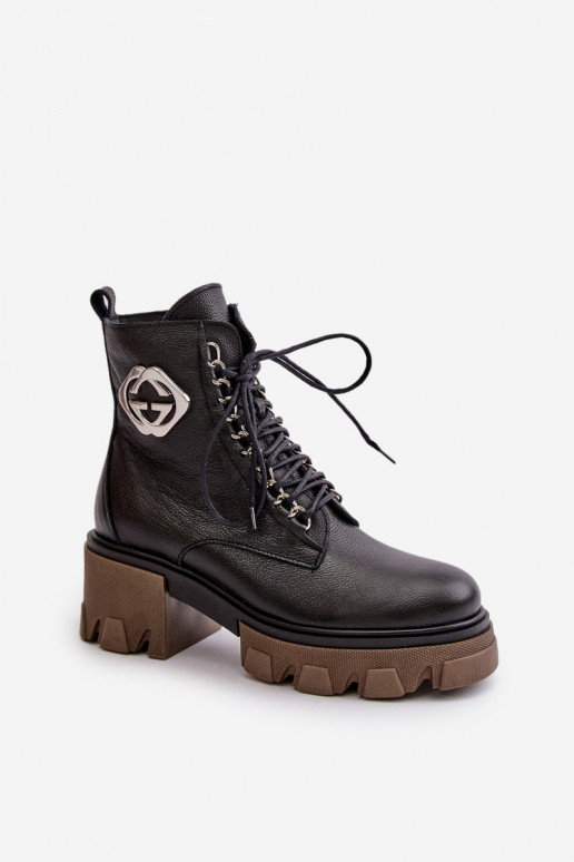 Zazoo 60376 Oda pašiltinti Aulinukai su užtrauktukais juodos spalvos Zazoo 60376 Oda pašiltinti Aulinukai su užtrauktukais juodos spalvos