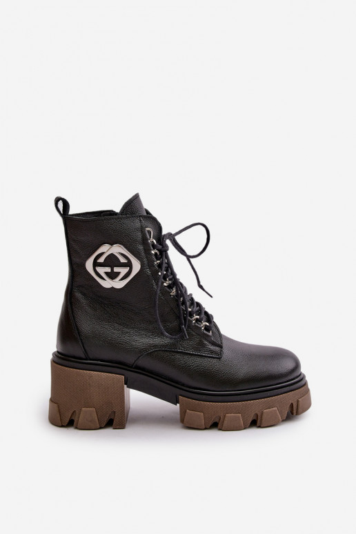 Zazoo 60376 Oda pašiltinti Aulinukai su užtrauktukais juodos spalvos Zazoo 60376 Oda pašiltinti Aulinukai su užtrauktukais juodos spalvos