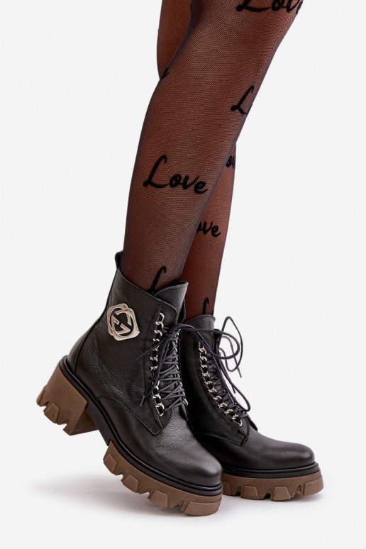 Zazoo 60376 Oda pašiltinti Aulinukai su užtrauktukais juodos spalvos Zazoo 60376 Oda pašiltinti Aulinukai su užtrauktukais juodos spalvos