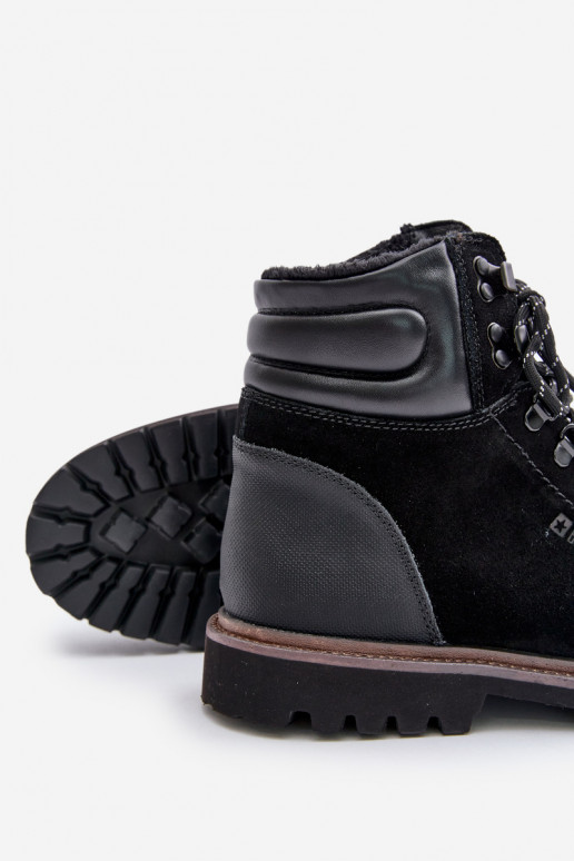 iš zomšos pašiltinti Aulinukai batai Vyriški Big Star OO174643 Hi-Poly System juodos spalvos