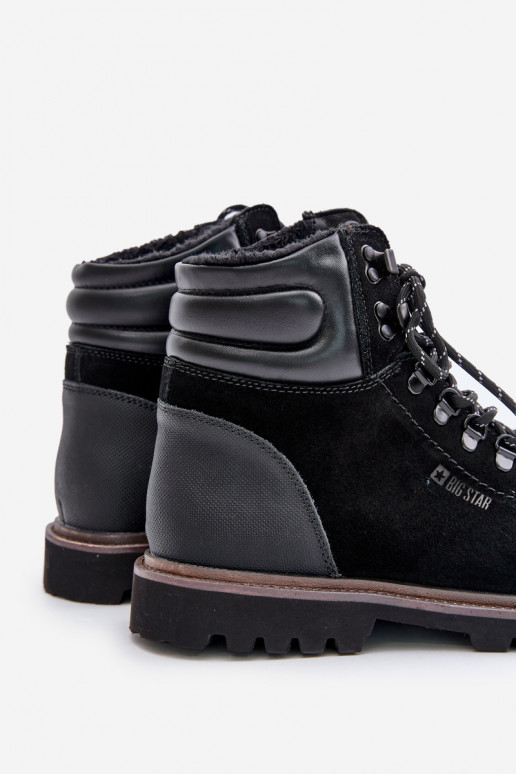 iš zomšos pašiltinti Aulinukai batai Vyriški Big Star OO174643 Hi-Poly System juodos spalvos