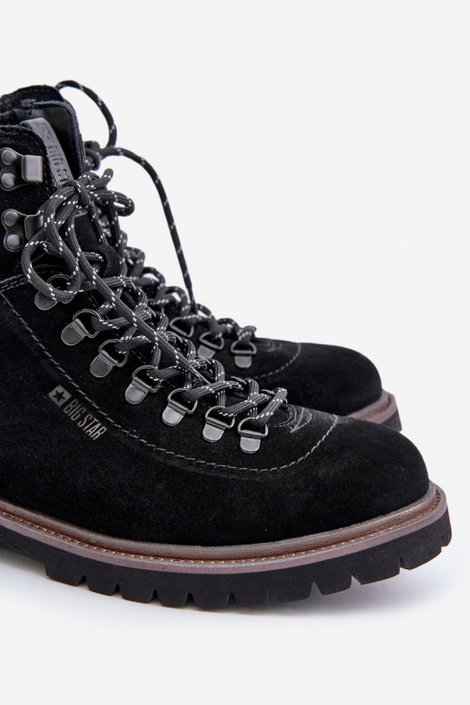 iš zomšos pašiltinti Aulinukai batai Vyriški Big Star OO174643 Hi-Poly System juodos spalvos