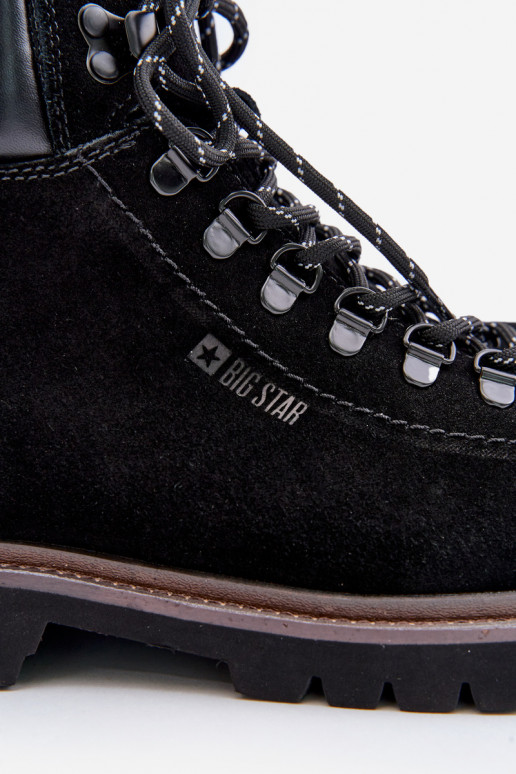 iš zomšos pašiltinti Aulinukai batai Vyriški Big Star OO174643 Hi-Poly System juodos spalvos