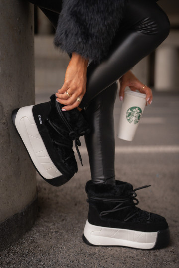 Oda sniego batai Moteriškas Ant storo pado su kailiuku Big Star OO274A206 juodos spalvos