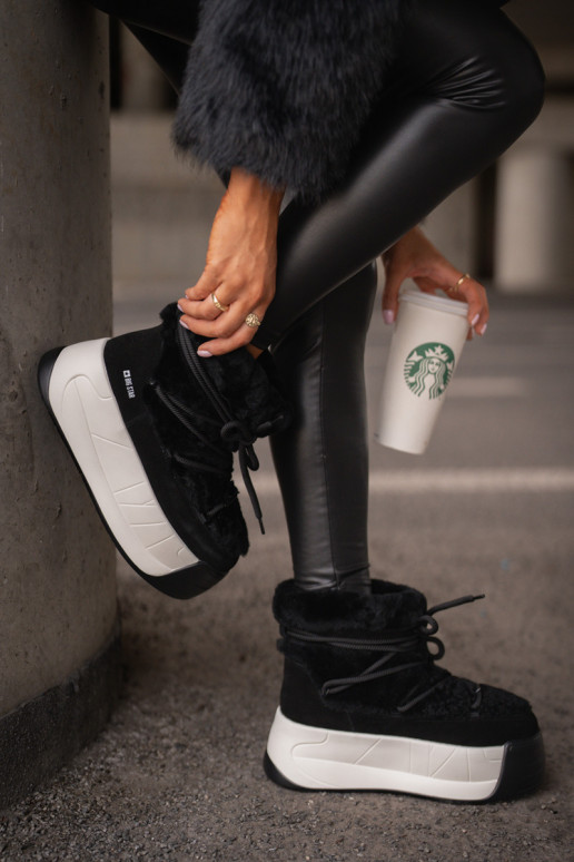 Oda sniego batai Moteriškas Ant storo pado su kailiuku Big Star OO274A206 juodos spalvos