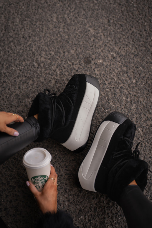 Oda sniego batai Moteriškas Ant storo pado su kailiuku Big Star OO274A206 juodos spalvos