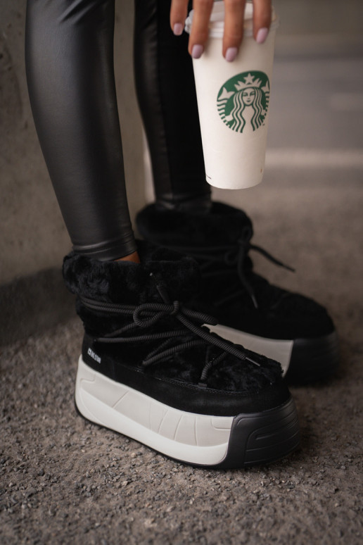 Oda sniego batai Moteriškas Ant storo pado su kailiuku Big Star OO274A206 juodos spalvos