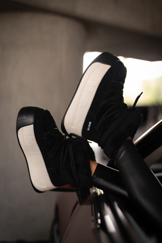 Oda sniego batai Moteriškas Ant storo pado su kailiuku Big Star OO274A206 juodos spalvos