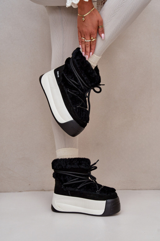 Oda sniego batai Moteriškas Ant storo pado su kailiuku Big Star OO274A206 juodos spalvos