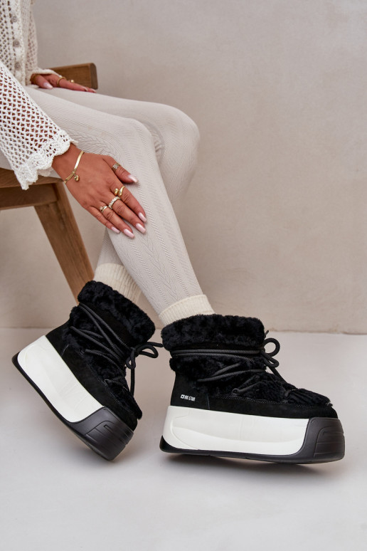 Oda sniego batai Moteriškas Ant storo pado su kailiuku Big Star OO274A206 juodos spalvos