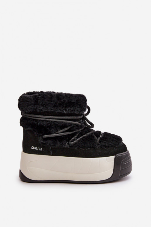 Oda sniego batai Moteriškas Ant storo pado su kailiuku Big Star OO274A206 juodos spalvos