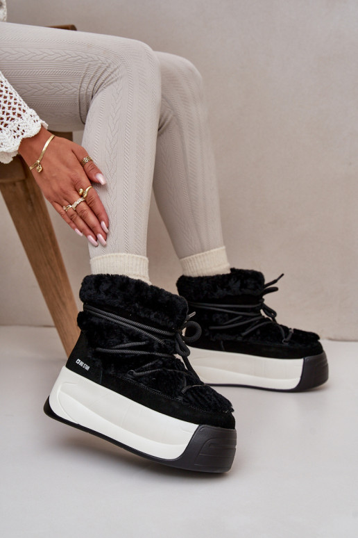 Oda sniego batai Moteriškas Ant storo pado su kailiuku Big Star OO274A206 juodos spalvos