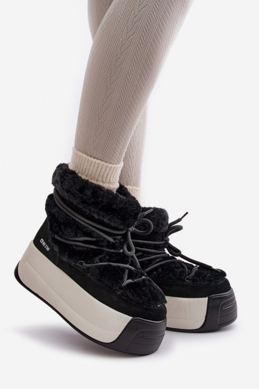 Oda sniego batai Moteriškas Ant storo pado su kailiuku Big Star OO274A206 juodos spalvos