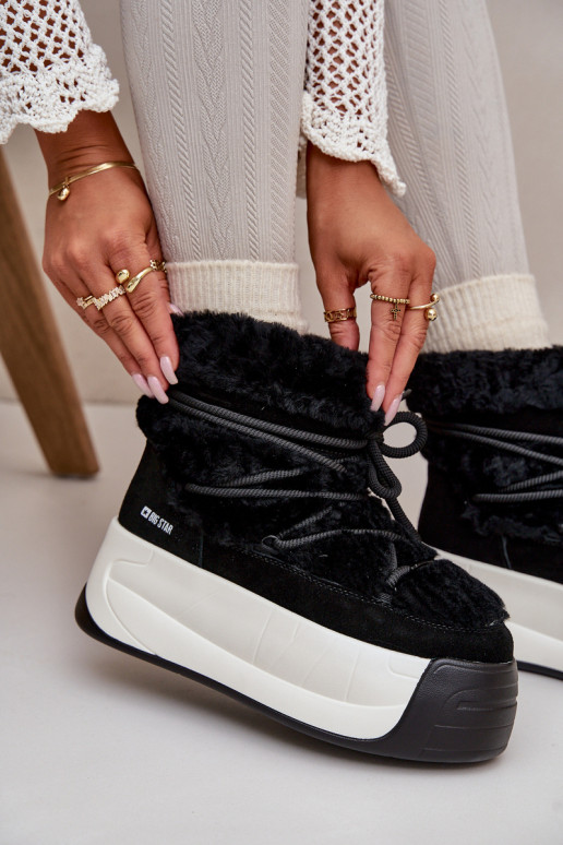 Oda sniego batai Moteriškas Ant storo pado su kailiuku Big Star OO274A206 juodos spalvos