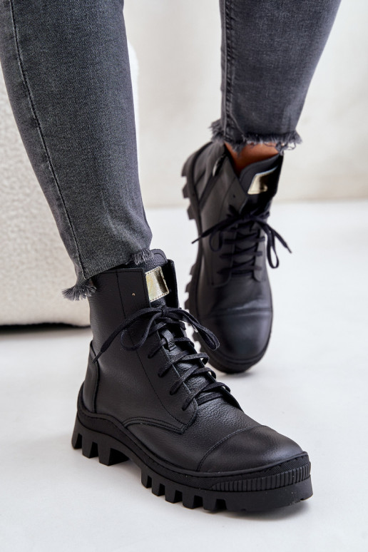 Zazoo 2831 Moteriški aulinukai Pagaminta iš natūralios odos juodos spalvos