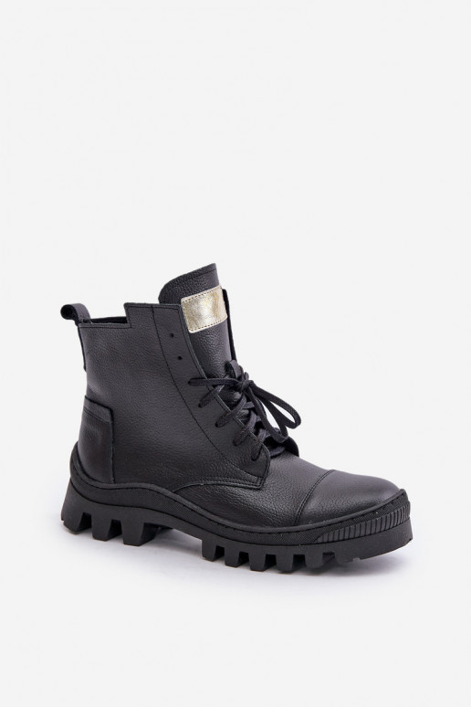 Zazoo 2831 Moteriški aulinukai Pagaminta iš natūralios odos juodos spalvos