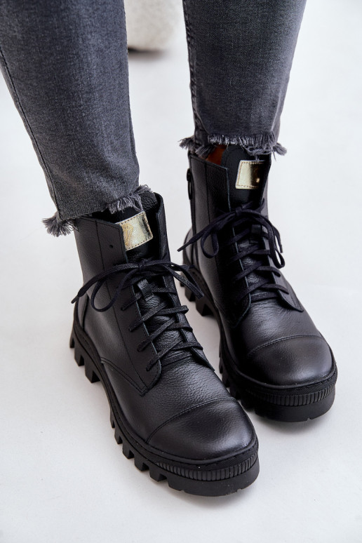 Zazoo 2831 Moteriški aulinukai Pagaminta iš natūralios odos juodos spalvos