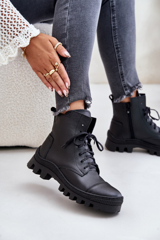 Zazoo 2831 Moteriški aulinukai Pagaminta iš natūralios odos juodos spalvos