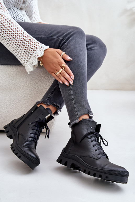 Zazoo 2831 Moteriški aulinukai Pagaminta iš natūralios odos juodos spalvos