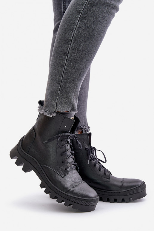 Zazoo 2831 Moteriški aulinukai Pagaminta iš natūralios odos juodos spalvos