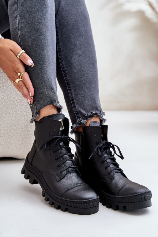 Zazoo 2831 Moteriški aulinukai Pagaminta iš natūralios odos juodos spalvos