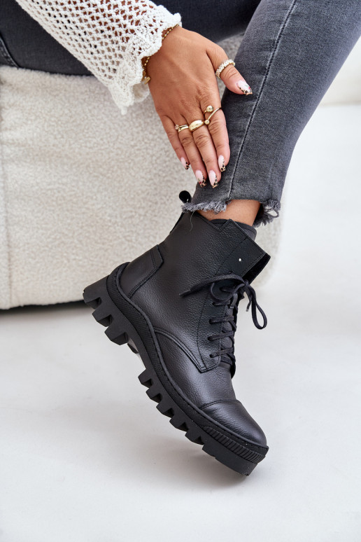 Zazoo 2831 Moteriški aulinukai Pagaminta iš natūralios odos juodos spalvos