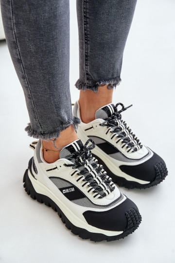 Oda Sneakers modelio batai Moteriškas su platforma Big Star OO274A220 HI-POLY SYSTEM Baltos-juodos spalvos 2