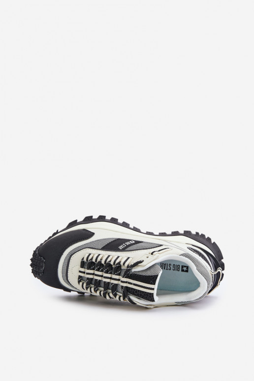 Oda Sneakers modelio batai Moteriškas su platforma Big Star OO274A220 HI-POLY SYSTEM Baltos-juodos spalvos