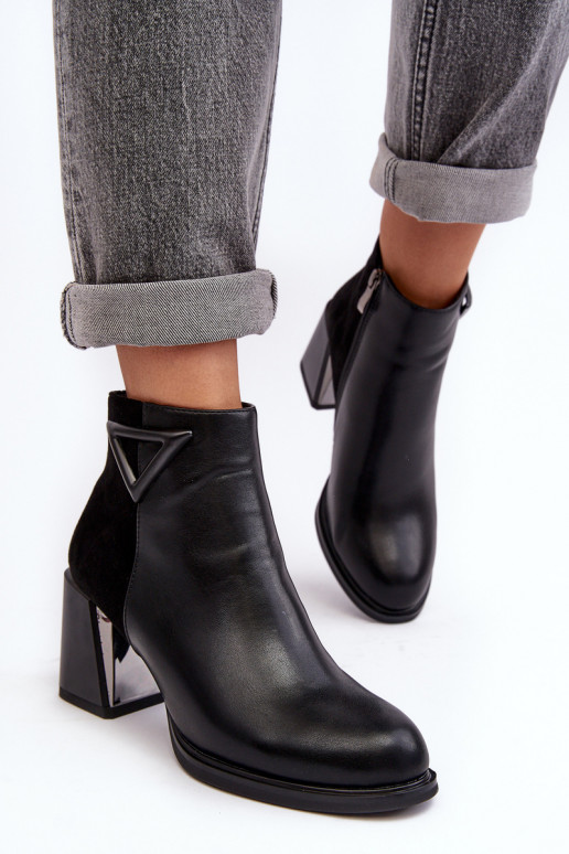 su lako efektu Aulinukai su kulniukais pašiltinti MR880-093 juodos spalvos