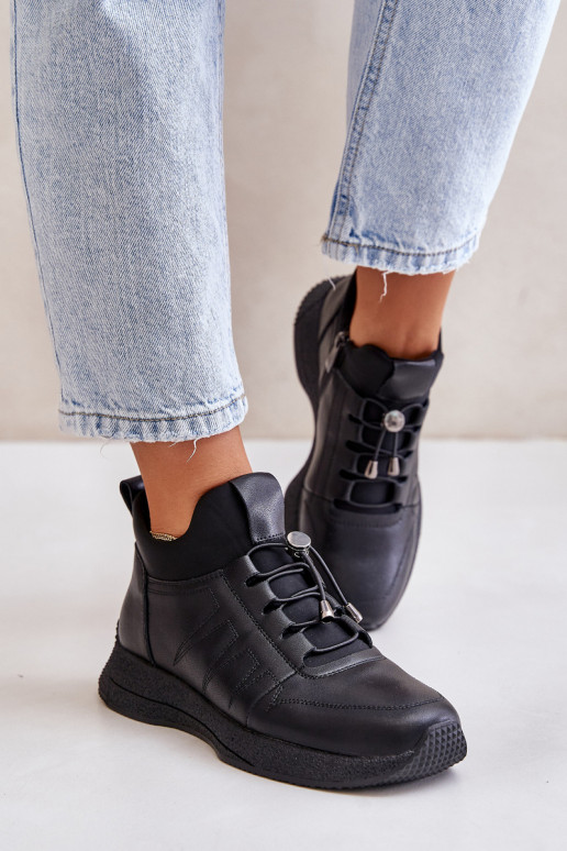 pašiltinti sportiniai bateliai Oda Į Pilį Artiker 55C0041 juodos spalvos