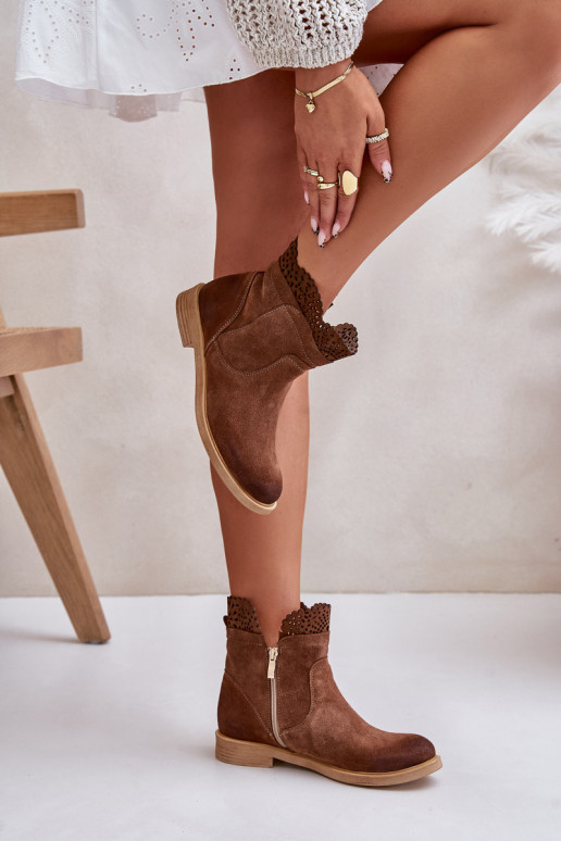 žemakulniai batai moterims su plačiais kulniukais iš zomšos LeĮskis 3624 rudos spalvos žemakulniai batai moterims su plačiais kulniukais iš zomšos LeĮskis 3624 rudos spalvos