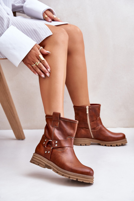 Oda Moteriški aulinukai su plačiais kulniukais LeĮskis 3610 rudos spalvos