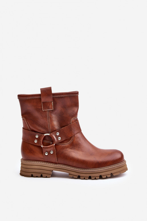 Oda Moteriški aulinukai su plačiais kulniukais LeĮskis 3610 rudos spalvos