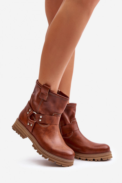 Oda Moteriški aulinukai su plačiais kulniukais LeĮskis 3610 rudos spalvos